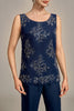 Load image into Gallery viewer, Navy 3 Piece Mother of the Bride Pant Suits with Appliques