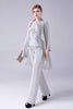 Load image into Gallery viewer, Navy 3 Piece Mother of the Bride Pant Suits with Appliques
