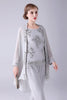 Load image into Gallery viewer, Navy 3 Piece Mother of the Bride Pant Suits with Appliques