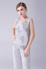 Load image into Gallery viewer, Navy 3 Piece Mother of the Bride Pant Suits with Appliques