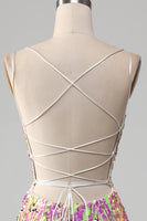 Load image into Gallery viewer, Pink Sparkly Mermaid Prom Dress with Slit