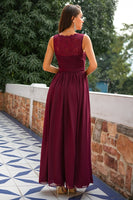 Load image into Gallery viewer, Long V-neck Bridesmaid Dress