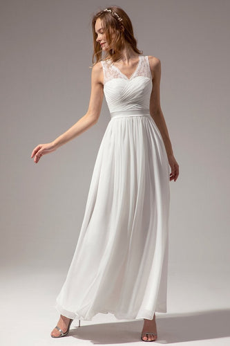 Long V-neck Bridesmaid Dress