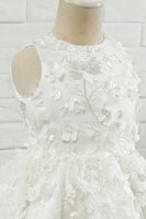 Load image into Gallery viewer, White Applique Sleeveless Flower Girl Dress