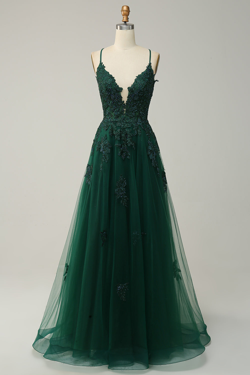 Dark green long shop dress