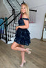 Load image into Gallery viewer, Sparkly Blue Corset Tiered Lace A-Line Short Homecoming Dress
