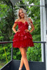 Load image into Gallery viewer, Sparkly Navy Corset Tiered Lace A-Line Short Graduation Dress