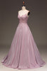 Load image into Gallery viewer, Glitter Spaghetti Straps Blush Prom Dress with Beading