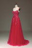 Load image into Gallery viewer, Spaghetti Straps A Line Red Prom Dress with Appliques