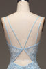 Load image into Gallery viewer, Blue Tulle Mermaid Prom Dress with Beaded