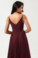 Load image into Gallery viewer, A-Line Sleeveless Burgundy Bridesmaid Dress