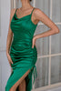 Load image into Gallery viewer, Green Sheath Prom Dress with Slit