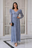 Load image into Gallery viewer, Blue Lace Long Prom Dress with Sleeves