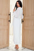 Load image into Gallery viewer, White V Neck Mother Dress with Long Sleeves