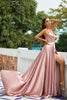 Load image into Gallery viewer, Pink Satin Prom Dress