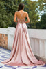 Load image into Gallery viewer, Pink Satin Prom Dress