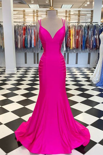 Hot Pink Mermaid Prom Dress