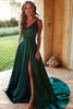 Load image into Gallery viewer, Green Simple Satin Prom Dress