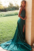 Load image into Gallery viewer, Green Simple Satin Prom Dress