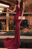 Load image into Gallery viewer, Burgundy Mermaid Halter Backless Sequins Prom Dress