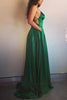 Load image into Gallery viewer, Green Satin A-line Backless Simple Prom Dress