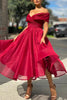 Load image into Gallery viewer, Burgundy Off The Shoulder Prom Dress