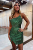 Load image into Gallery viewer, Glitter Orange One Shoulder Beaded Tight Homecoming Dress