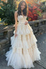 Load image into Gallery viewer, A Line Red Spaghetti Straps Princess Prom Dress with Slit