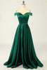 Load image into Gallery viewer, Off the Shoulder Satin A-line Prom Dress with Buttons