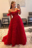 Load image into Gallery viewer, Off the Shoulder Multi-layered Princess Prom Dress with Feathers