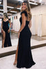 Load image into Gallery viewer, Black Sparkly Prom Dress with Slit