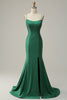 Load image into Gallery viewer, Dark Green Mermaid Spaghetti Straps Long Prom Dress with Beading
