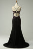 Load image into Gallery viewer, Beading Dark Purple Mermaid Prom Dress with Slit