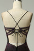 Load image into Gallery viewer, Beading Dark Purple Mermaid Prom Dress with Slit