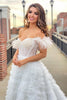 Load image into Gallery viewer, Off the Shoulder Princess Prom Dress with Feathers