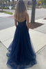 Load image into Gallery viewer, Navy A-Line Tulle Princess Prom Dress