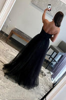Load image into Gallery viewer, A-Line Black Sweetheart Tulle Princess Prom Dress