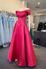 Load image into Gallery viewer, Satin Off the Shoulder Princess Corset Prom Dress