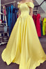 Load image into Gallery viewer, Satin Off the Shoulder Princess Corset Prom Dress