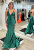 Load image into Gallery viewer, Mermaid V-Neck Satin Simple Prom Dress