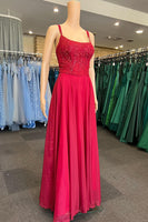 Load image into Gallery viewer, Green Satin Spaghetti Straps Corset Prom Dress