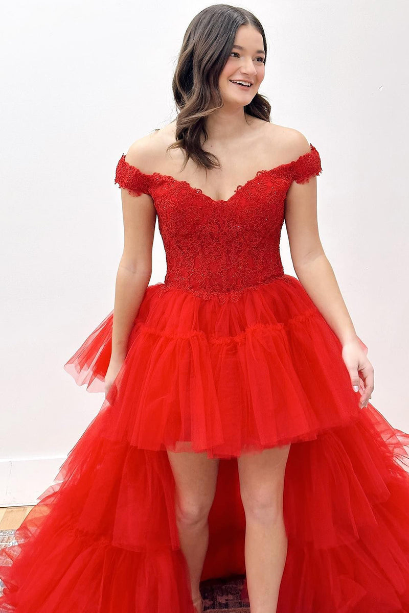 Load image into Gallery viewer, High-Low Pink Beading Princess Prom Dress