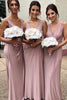 Load image into Gallery viewer, Pink Fitted Spandex Draped Long Bridesmaid Dress with Pleated