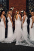 Load image into Gallery viewer, Sheath Spaghetti Strap Ivory Draped Long Bridesmaid Dress