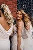 Load image into Gallery viewer, Sheath Spaghetti Strap Ivory Draped Long Bridesmaid Dress