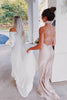 Load image into Gallery viewer, Champagne Satin Halter Sheath Long Bridesmaid Dress