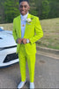 Load image into Gallery viewer, Lemon Yellow Notched Lapel 2 Piece Men&#39;s Prom Suits