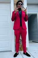 Load image into Gallery viewer, Red Notched Lapel 2 Piece Men&#39;s Prom Suits