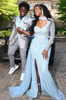 Load image into Gallery viewer, Silver Peak Lapel 2 Piece Men&#39;s Prom Suits