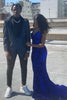 Load image into Gallery viewer, Dark Blue Shawl Lapel Sparkly Men&#39;s Prom Blazer